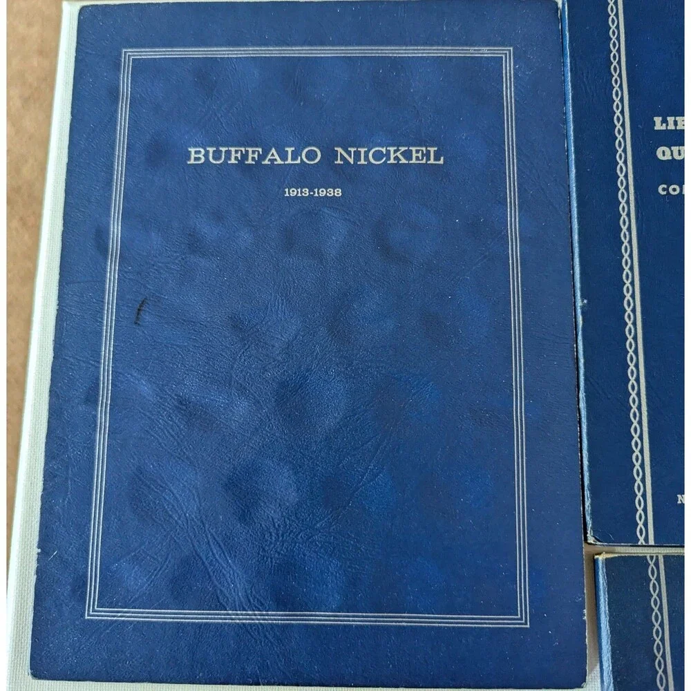 Lot of 5 Whitman Blue Various Coin Books/Folders Vintage (EMPTY NO COINS) VG